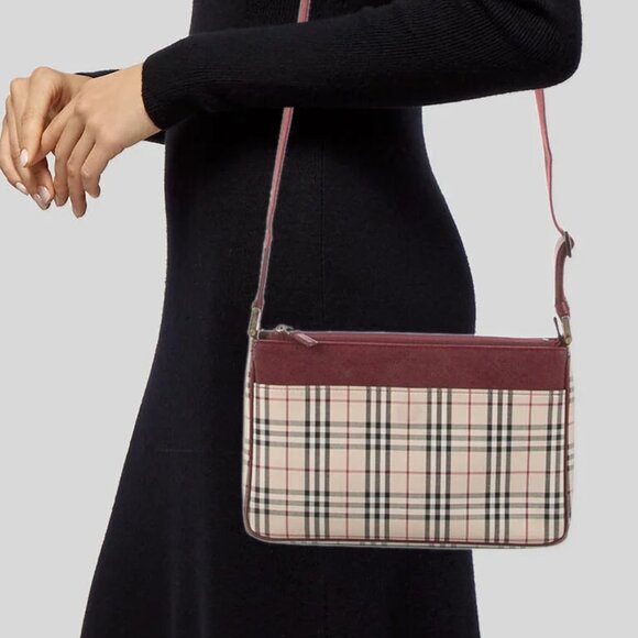 Burberry Handbags - Burberry Canvas Nova Check Shoulder Bag
